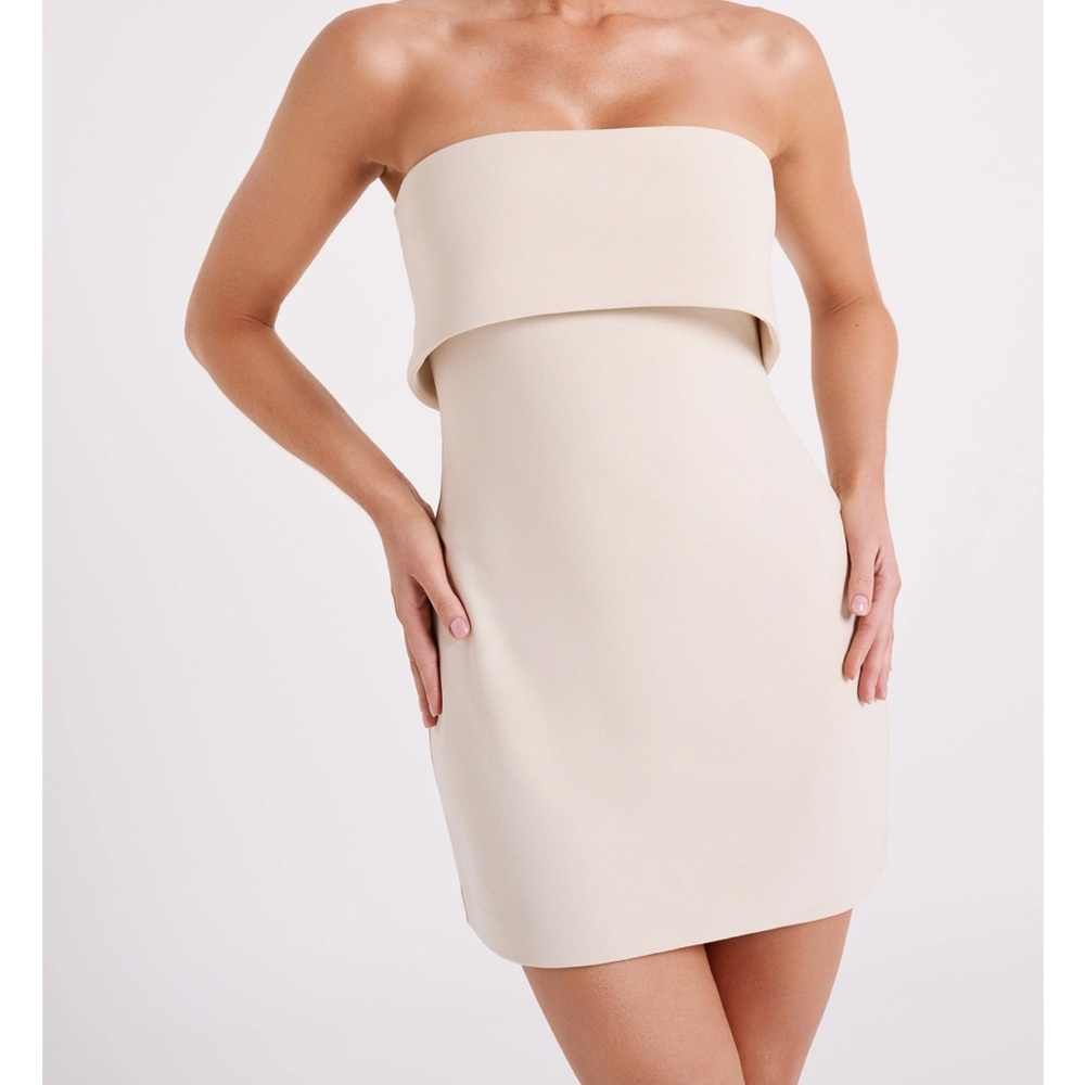 Meshki Strapless Cream Mini Dress